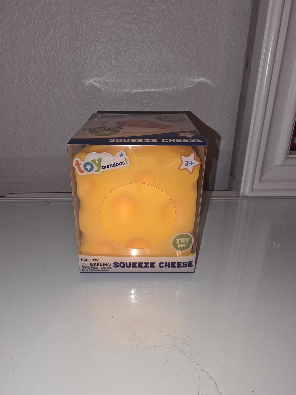 Yellow Squeeze Cheese Stress Toy for Kids